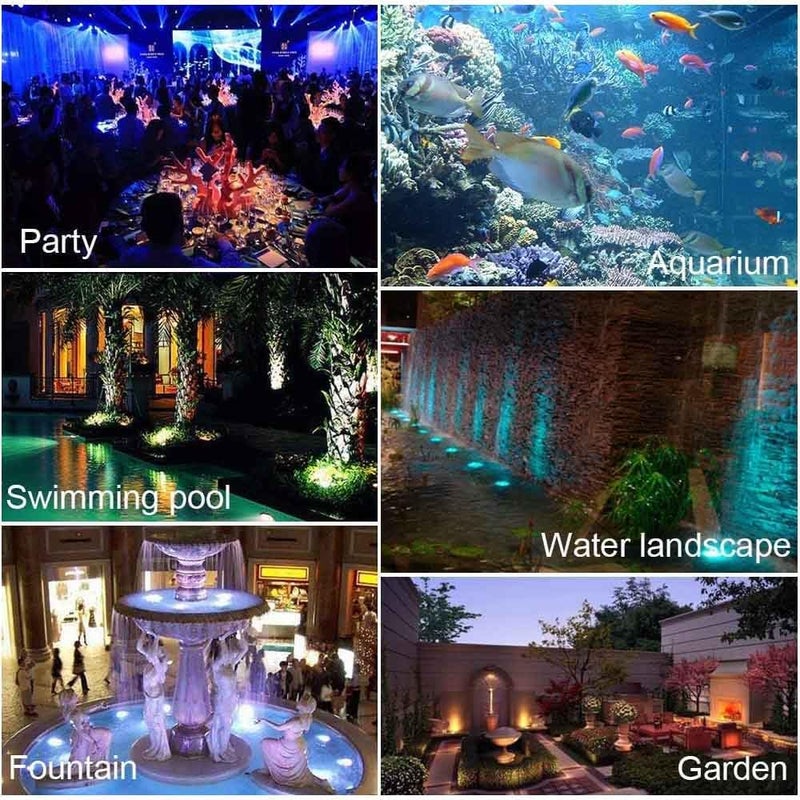 yoosuml RGB Pond Lights, Submersible LED Fountain Light with Timer, Colored Yard Spot Lights Waterproof Outdoor Spotlights for Yard Landscape Water Pond Fountain Waterfall, 4 in Set - Image 5